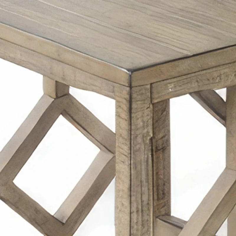 Lot de 3 tables basses gigognes Rena, à lattes, en acajou brun clair