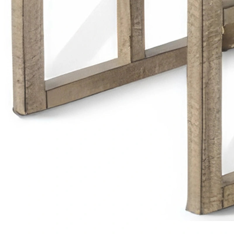 Lot de 3 tables basses gigognes Rena, à lattes, en acajou brun clair
