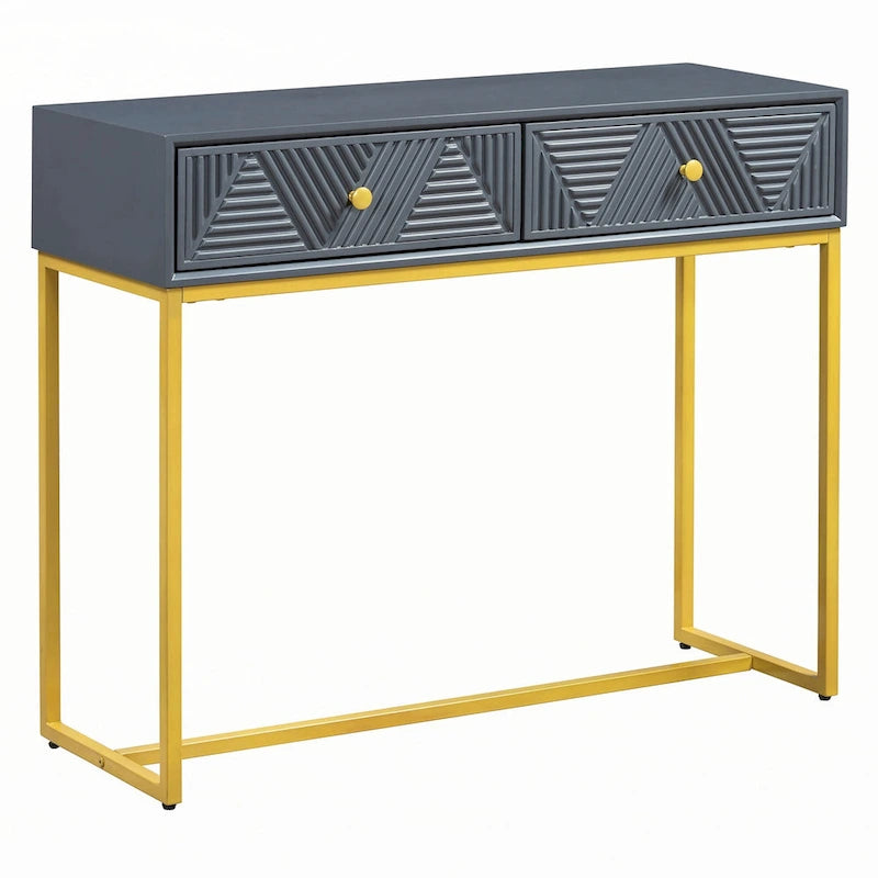 Console moderne et élégante avec rangement, grise