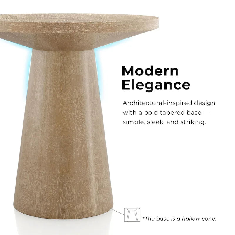 Table d'appoint piédestal ronde moderne en bois massif Vitten de Furniture of America