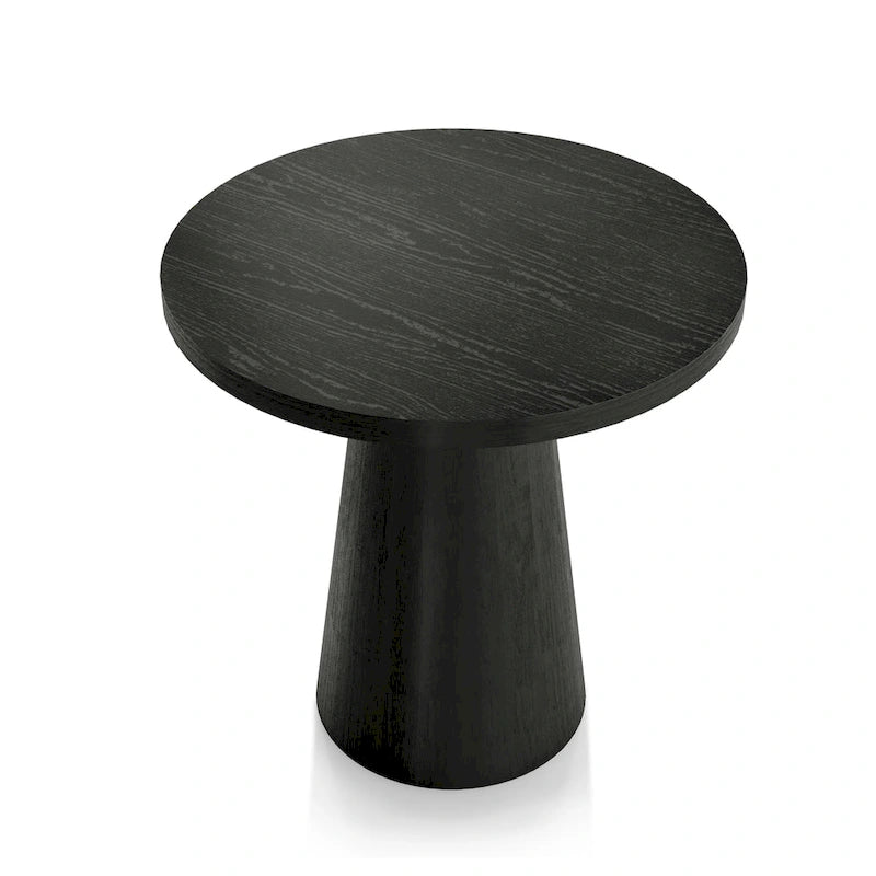 Table d'appoint piédestal ronde moderne en bois massif Vitten de Furniture of America