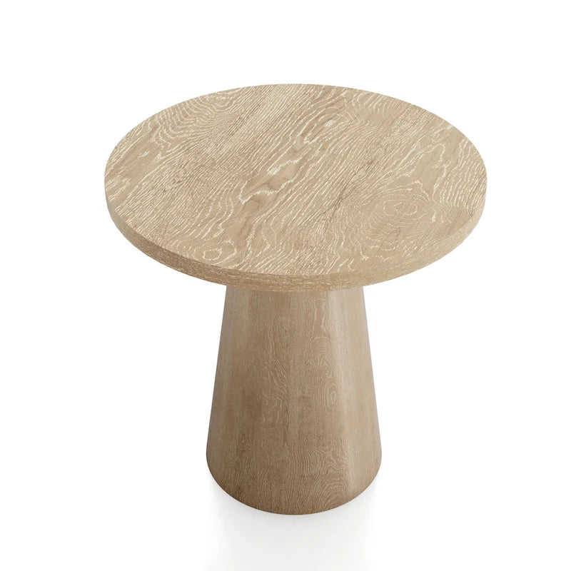 Table d'appoint piédestal ronde moderne en bois massif Vitten de Furniture of America