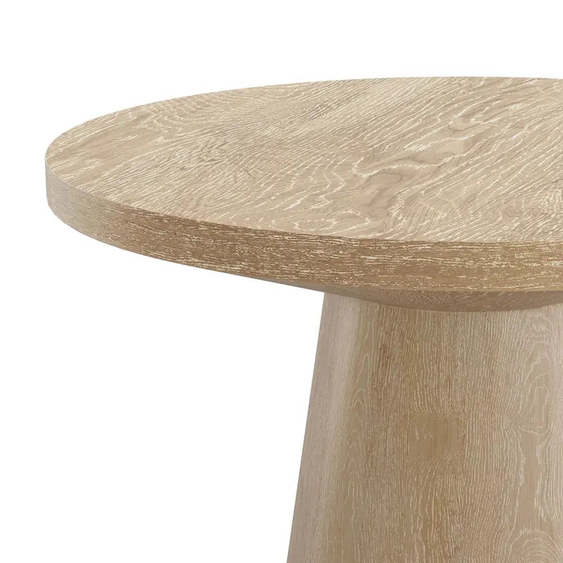 Table d'appoint piédestal ronde moderne en bois massif Vitten de Furniture of America