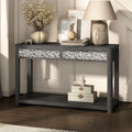 Table de canapé à 2 tiroirs en bois de frêne gris moderne Piez de Furniture of America avec étagère ouverte