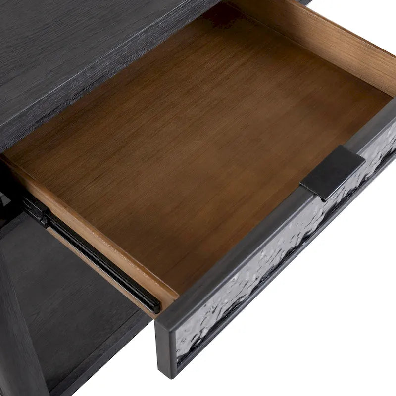 Table de canapé à 2 tiroirs en bois de frêne gris moderne Piez de Furniture of America avec étagère ouverte