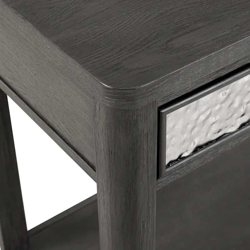 Table de canapé à 2 tiroirs en bois de frêne gris moderne Piez de Furniture of America avec étagère ouverte