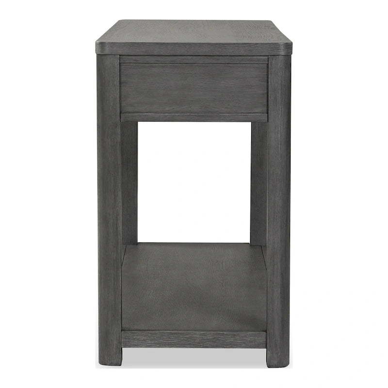 Table de canapé à 2 tiroirs en bois de frêne gris moderne Piez de Furniture of America avec étagère ouverte