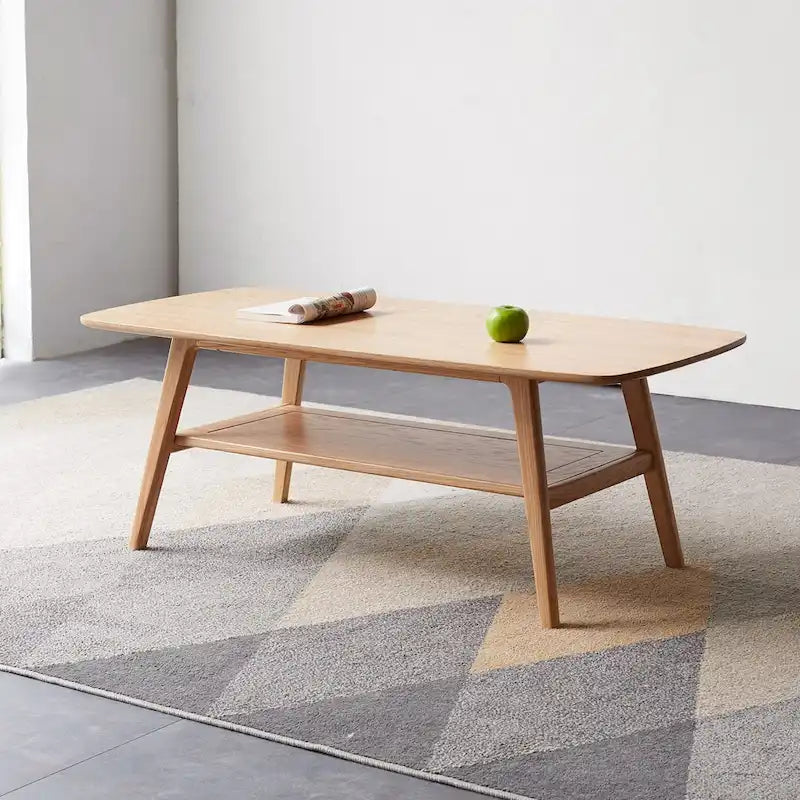 Christopher Knight Home - Table basse en chêne massif Hudson avec étagère de rangement pour salon et bureau à domicile