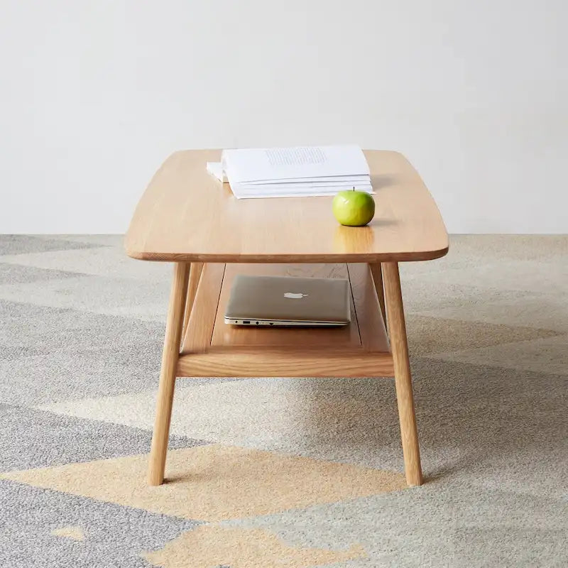 Christopher Knight Home - Table basse en chêne massif Hudson avec étagère de rangement pour salon et bureau à domicile