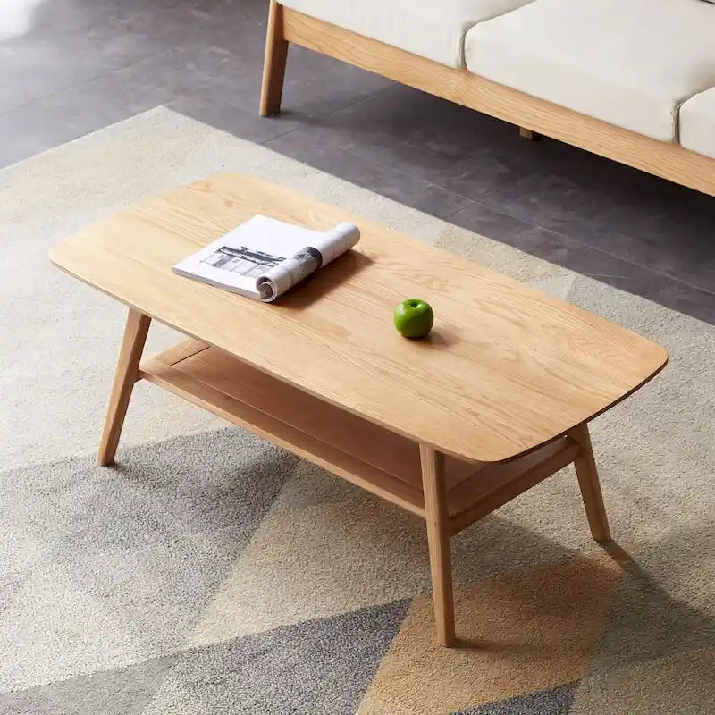 Christopher Knight Home - Table basse en chêne massif Hudson avec étagère de rangement pour salon et bureau à domicile