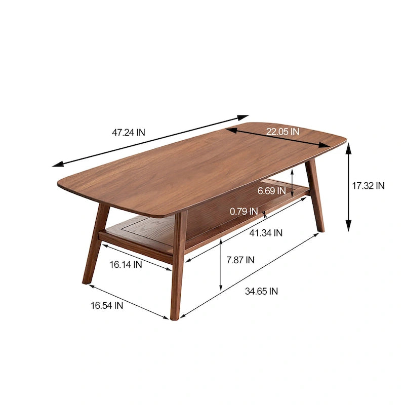 Christopher Knight Home - Table basse en chêne massif Hudson avec étagère de rangement pour salon et bureau à domicile