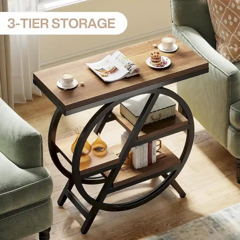 Table d'appoint à 3 niveaux, table de chevet étroite pour salon
