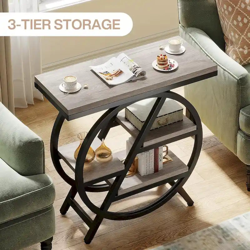 Table d'appoint à 3 niveaux, table de chevet étroite pour salon
