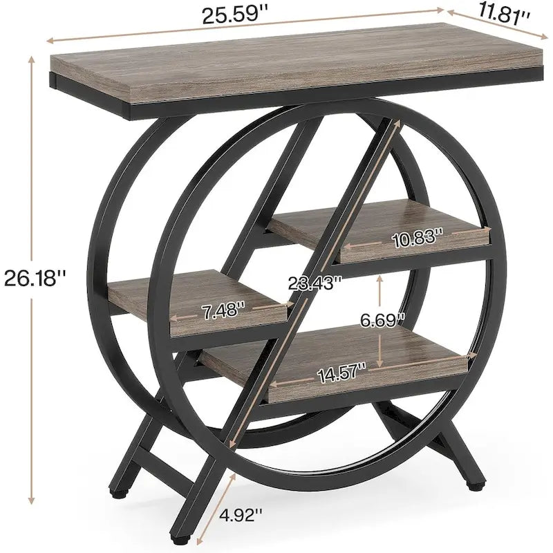 Table d'appoint à 3 niveaux, table de chevet étroite pour salon