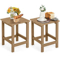 Gymax 2 PCS Table d'appoint de Patio Adirondack 14" Carrée en PEHD Résistante aux Intempéries