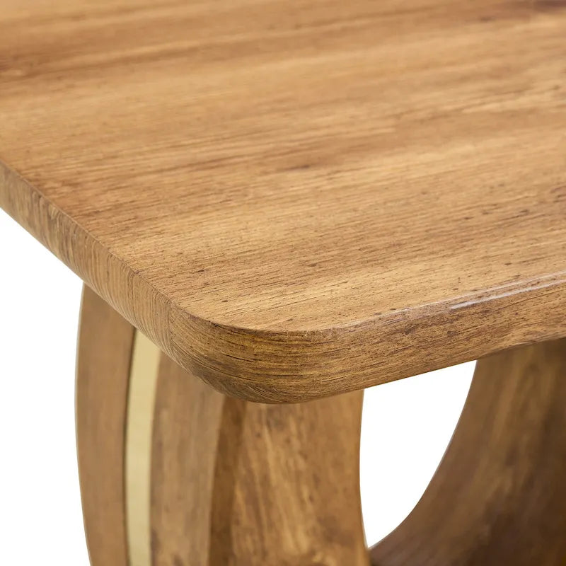 23.6 Table basse carrée moderne avec bandes décoratives plaquées or pour salon