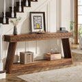 Console de ferme à 2 niveaux pour entrée, salon, couloir, hall d'accueil - 70,87 P x 11,81 L x 31,5 H