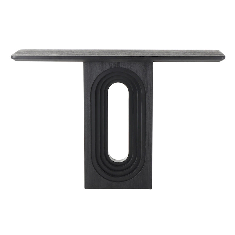Console en bois avec pied sculpté ovale - Noir - Roche River Decor