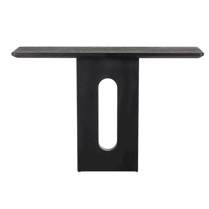 Console en bois avec pied sculpté ovale - Noir - Roche River Decor