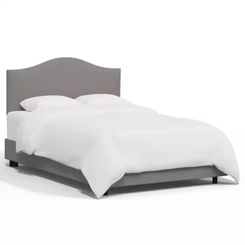 Curved Camelback Upholstered Panel Bed