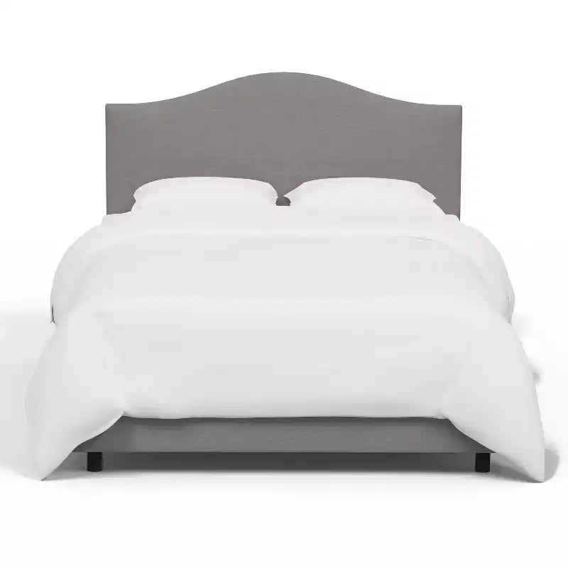 Curved Camelback Upholstered Panel Bed