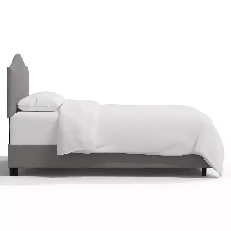 Curved Camelback Upholstered Panel Bed