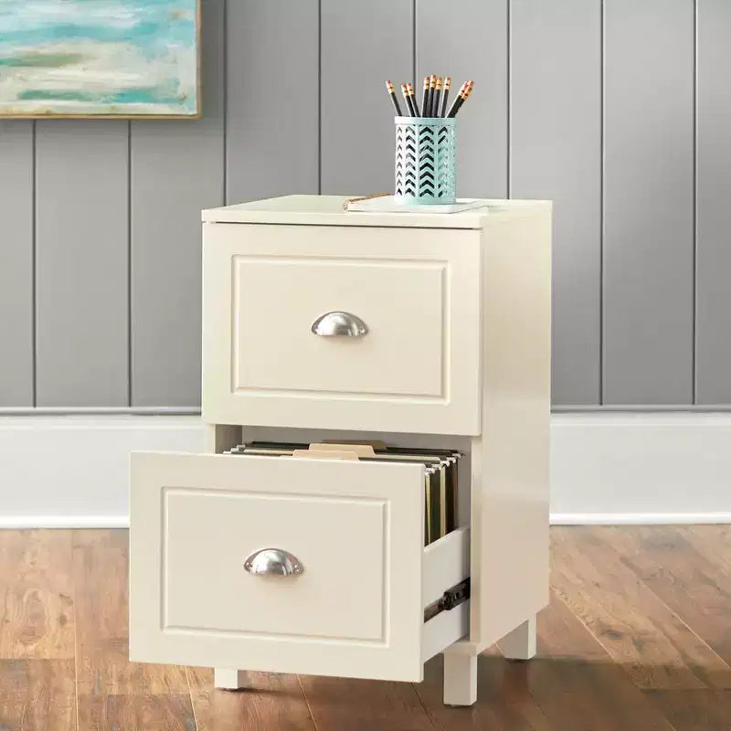 2 Drawer Filing Cabinet - White