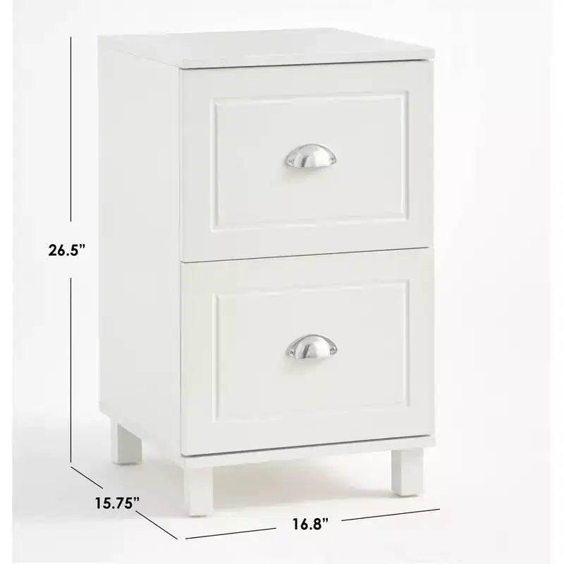 2 Drawer Filing Cabinet - White