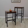 24" Counter Height Backless Barstool - Metal/Chestnut