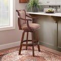 31" Upholstery Swivel Barstool with Arms - Light Brown