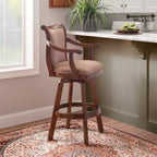 Tabouret de bar pivotant avec accoudoirs, 31 po – Brun pâle