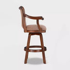 Tabouret de bar pivotant avec accoudoirs, 31 po – Brun pâle