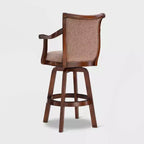 Tabouret de bar pivotant avec accoudoirs, 31 po – Brun pâle
