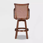 Tabouret de bar pivotant avec accoudoirs, 31 po – Brun pâle