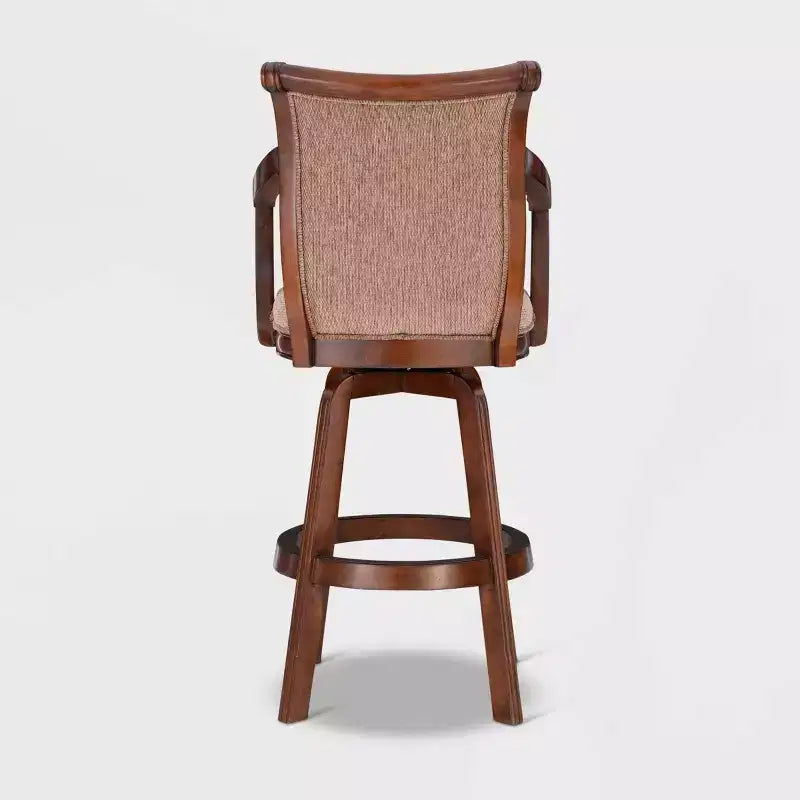 31" Upholstery Swivel Barstool with Arms - Light Brown