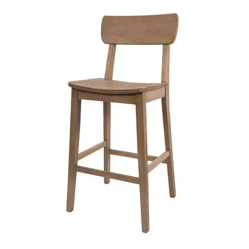29" Torino Barstool Barnwood - Boraam: Solid Wood, Molded Seat, Footrests, Rustic Style