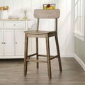 29" Barnwood Solid Wood Barstool with Back