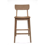 Tabouret de bar 29 po en bois massif vieilli avec dossier