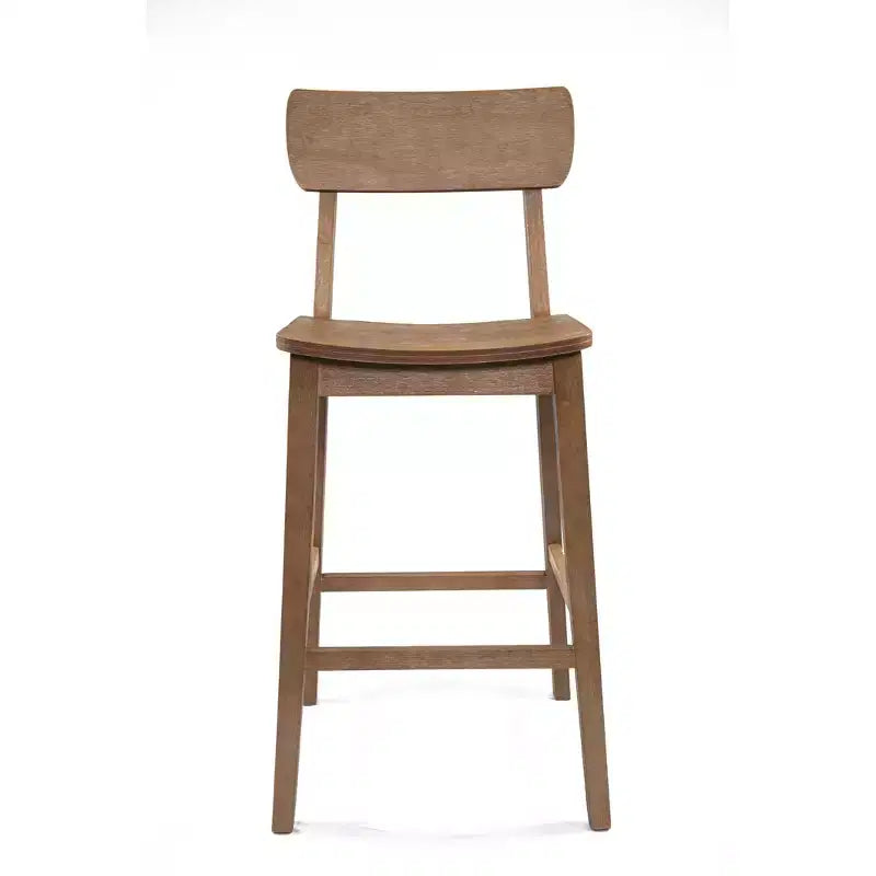29" Barnwood Solid Wood Barstool with Back