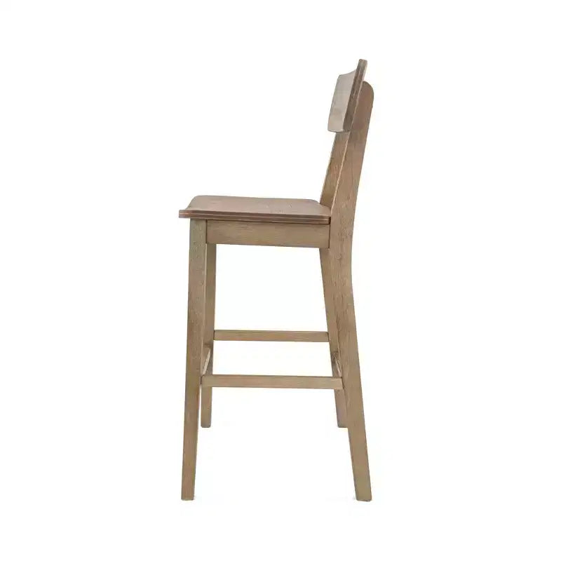 29" Barnwood Solid Wood Barstool with Back