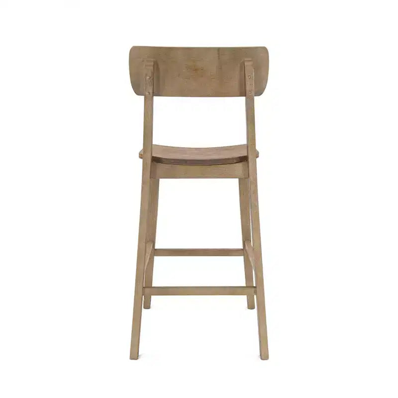 29" Barnwood Solid Wood Barstool with Back
