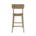 Tabouret de bar 29 po en bois massif vieilli avec dossier