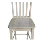 Tabouret de bar de 60,5 cm, hauteur comptoir de café, non fini – Bois dur, dossier à lattes