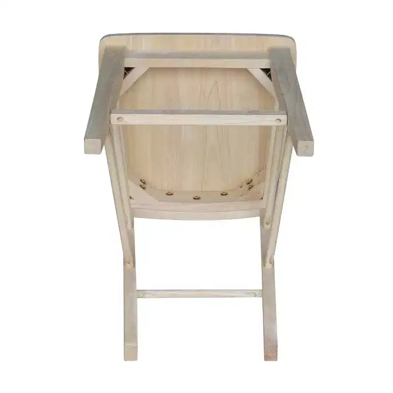 23.82" Cafe Counter Height Barstool Unfinished – Hardwood, Slat Back