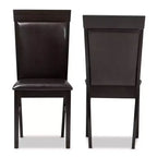 Chaises de salle à manger modernes rembourrées en similicuir marron foncé