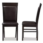 Chaises de salle à manger modernes rembourrées en similicuir marron foncé