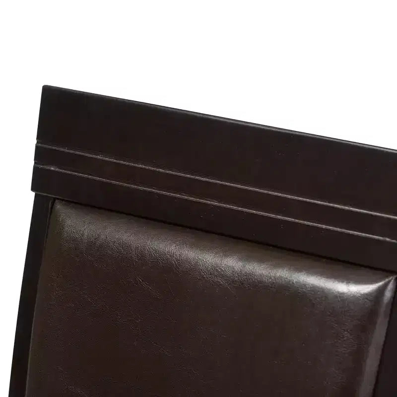 Set of 2 Modern Faux Leather Upholstered Dining Chairs Dark Brown