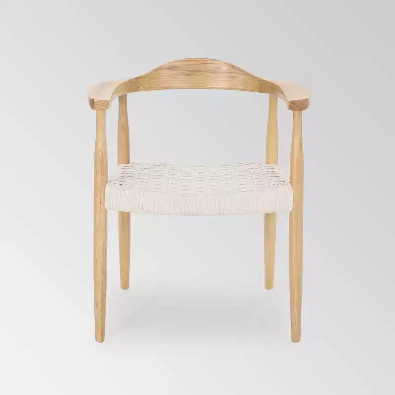 Mid Century Modern Accent Chair White – Wool & Cotton Blend, No Assembly Required