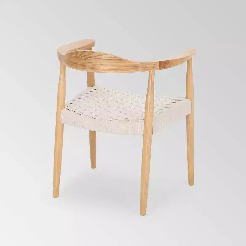 Mid Century Modern Accent Chair White – Wool & Cotton Blend, No Assembly Required