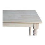 Table haute en bois massif 30" x 42" avec pieds tournés, non finie